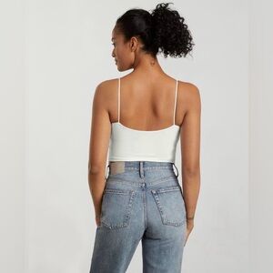Everlane Supima Cotton Cropped Square Neck Cami – White | NWT | Size Large